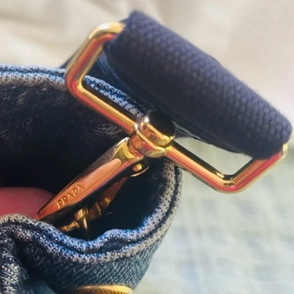 🎄Sale! Today only🎄Authentic Prada Canapa Tote in Blue Denim - Picture 9 of 10